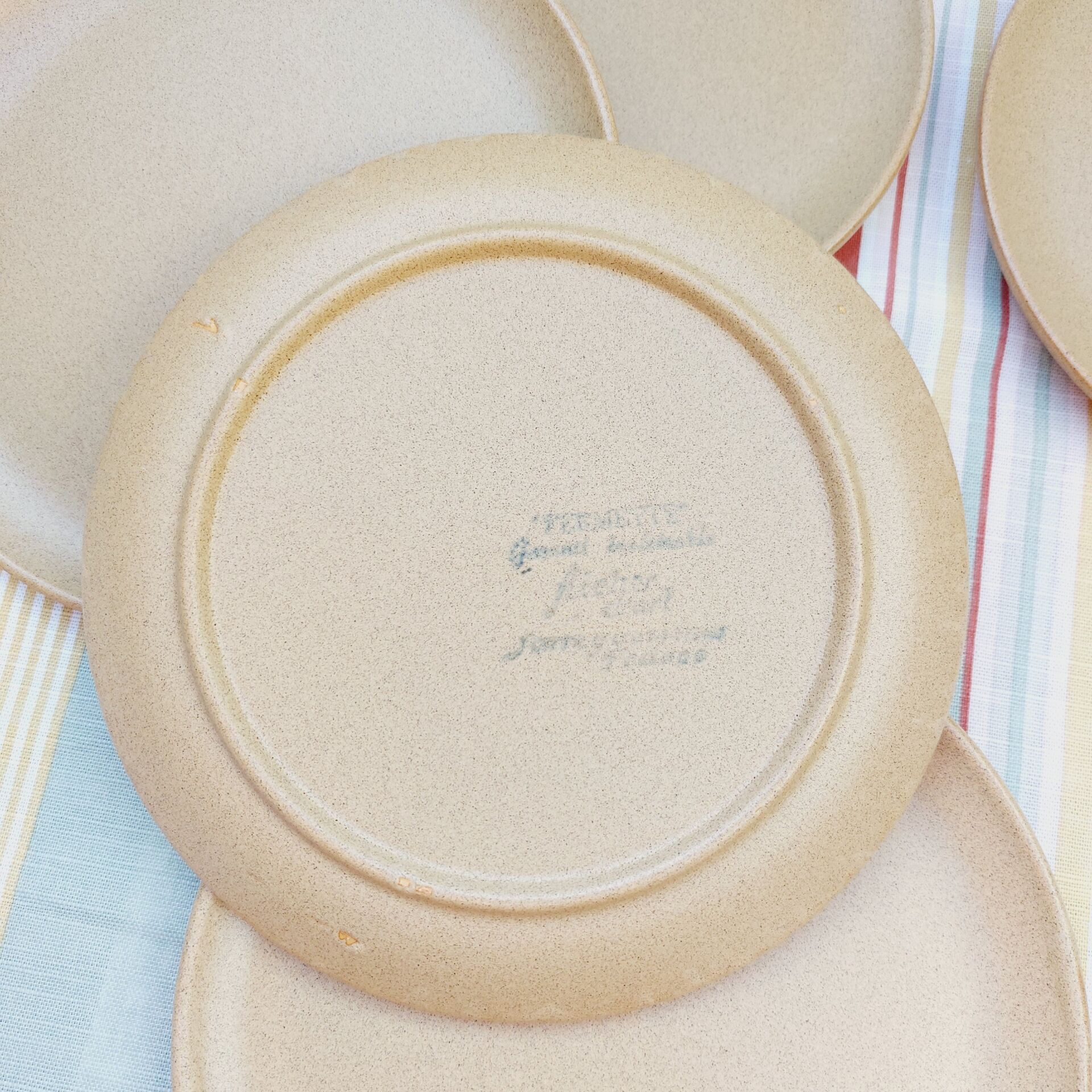 Assiettes à dessert grès moucheté Sarreguemines Fermette