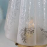 Table lamp, open corolla globe, vintage