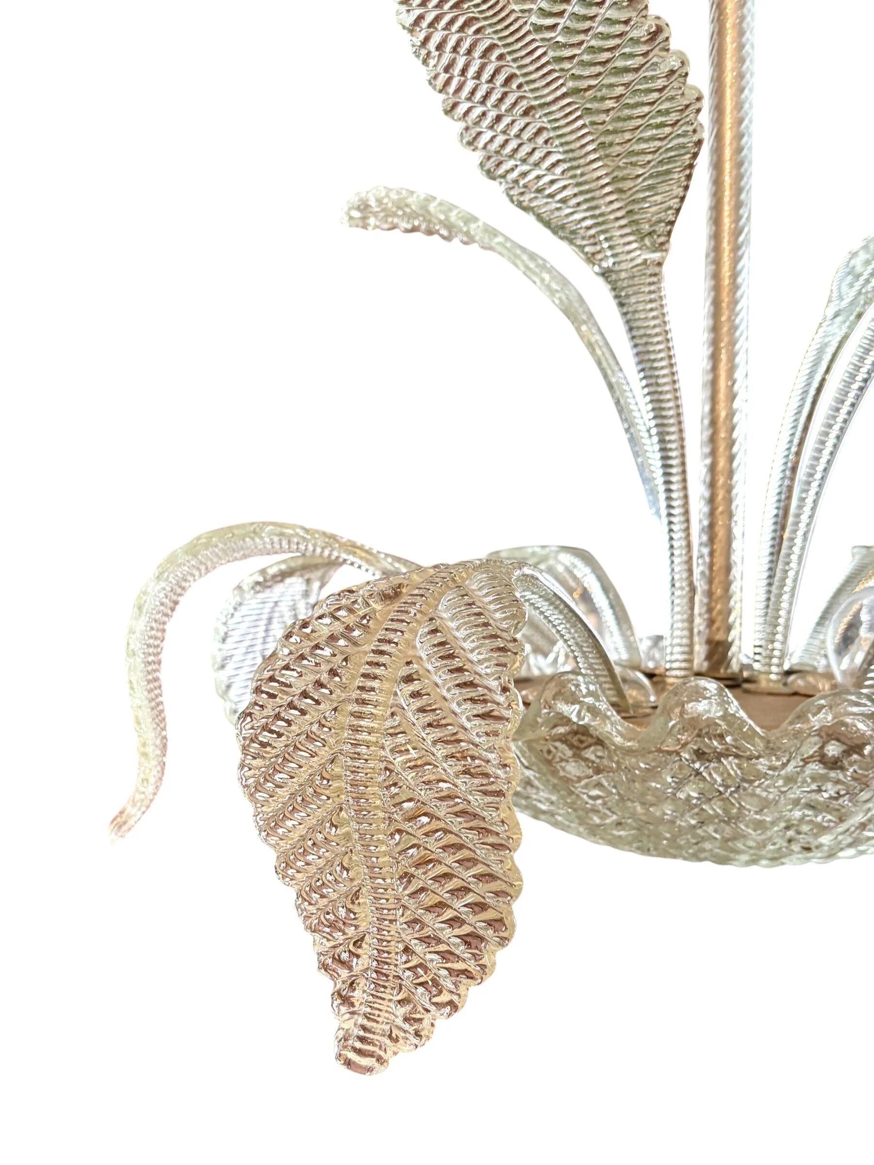 4-light glass chandelier attributed to Murano, 20th century