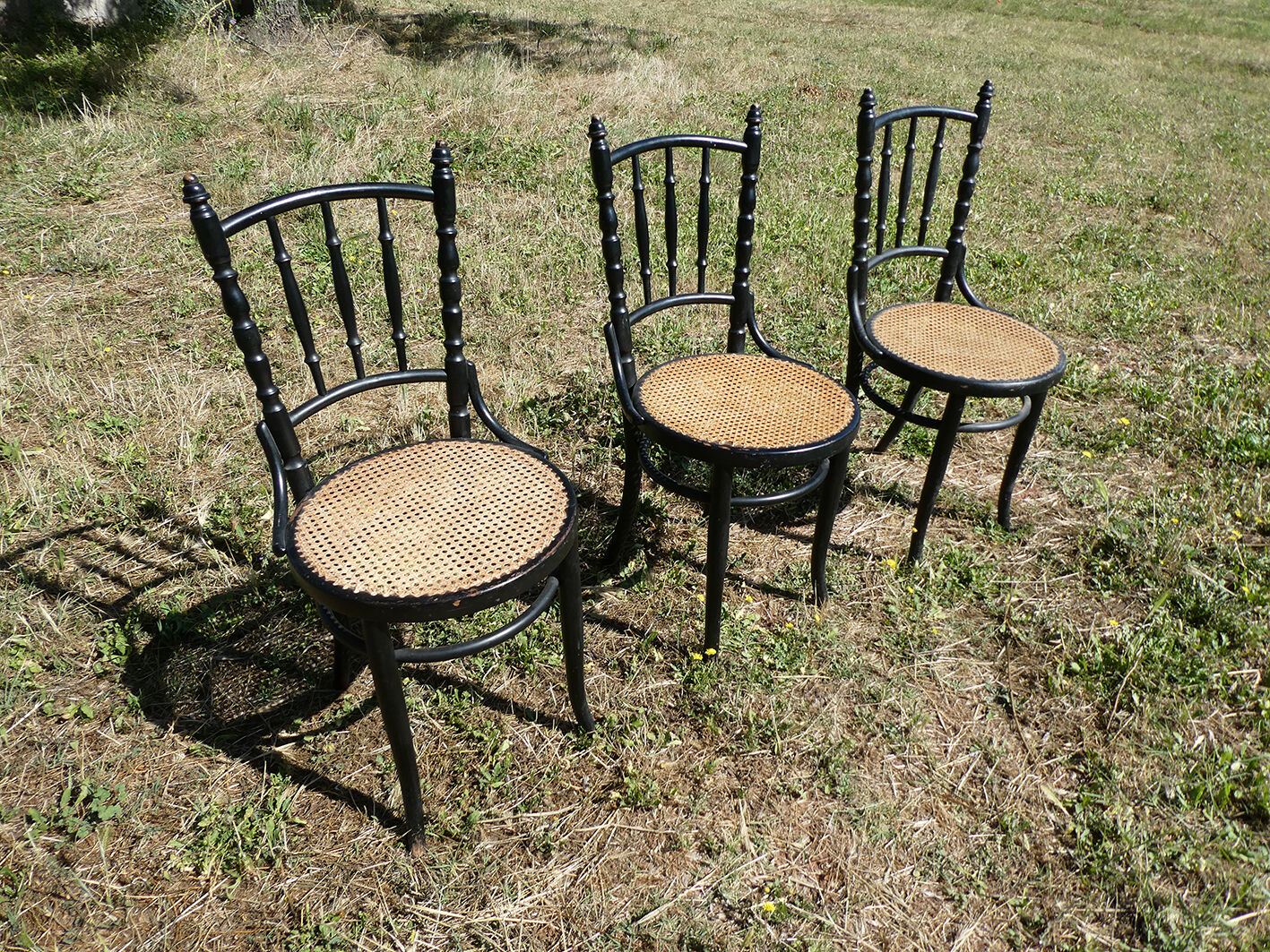 Lot de 3 chaises bistrot Fischel noires