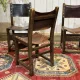 Set of 6 English chairs in oak and fine leather from the late 19th century.