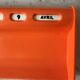 Dater empty pocket in orange plastic seventies 70s