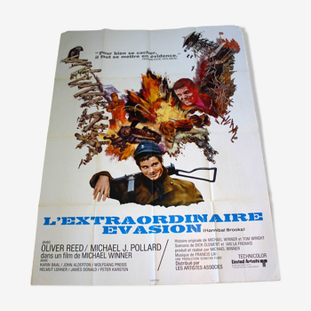 Original cinema poster "The Extraordinary Escape" 1969 Oliver Reed 120x160 cm