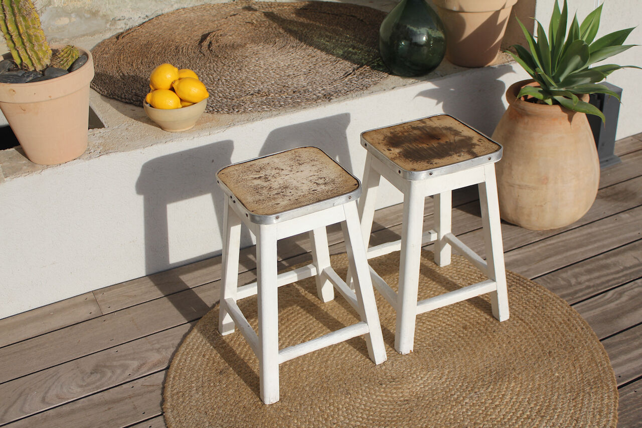 Paire de tabourets vintage