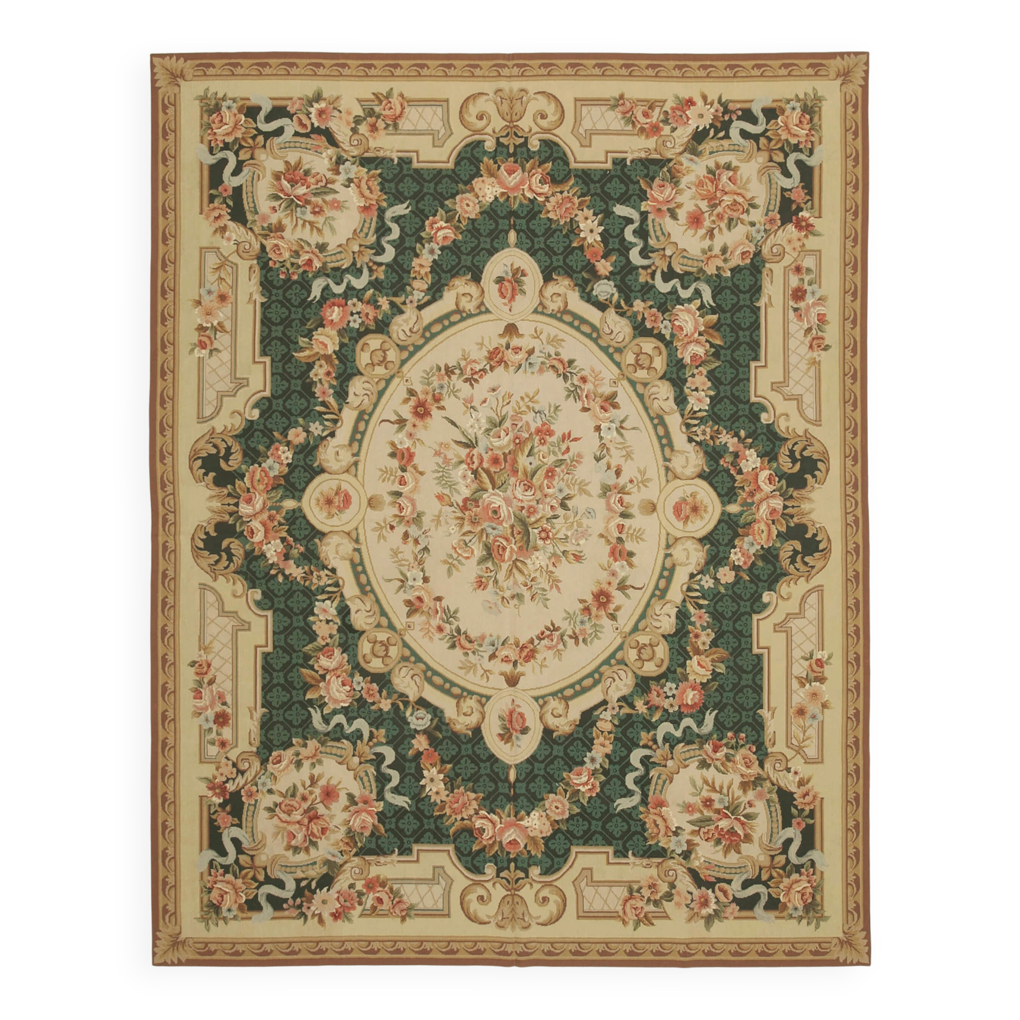 Handmade Vintage Flatweave Needlepoint Kilim 238 cm x 302 cm