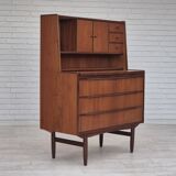 1960s, Danish chest of drawers with a mirror inside, original condition, teak wood.