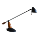 Vintage postmodernist metal and wood table lamp from the 1980s