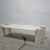 Vintage travertine coffee table by Editions Ligne Roset