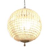 Crystal and bronze chandelier, spherical crystal suspension