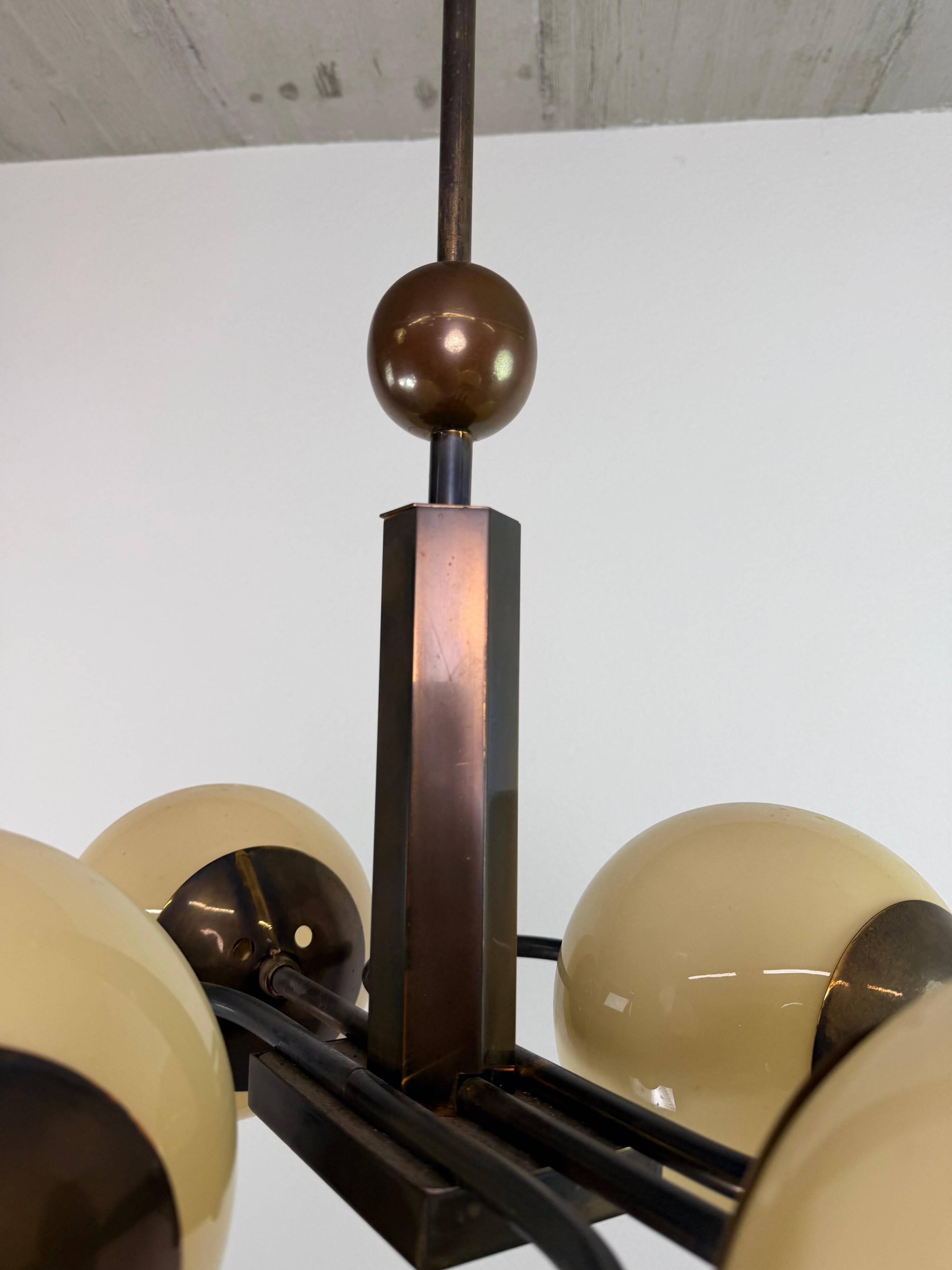 Czechoslovak rondocubist / Geometric Art Deco pendant lamp