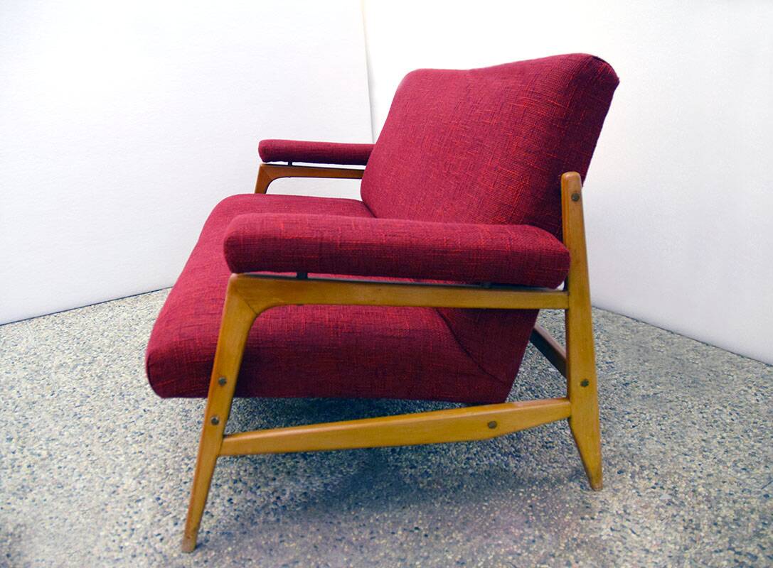 Scandinavian living room set with two armchairs and a sofa, 1960s