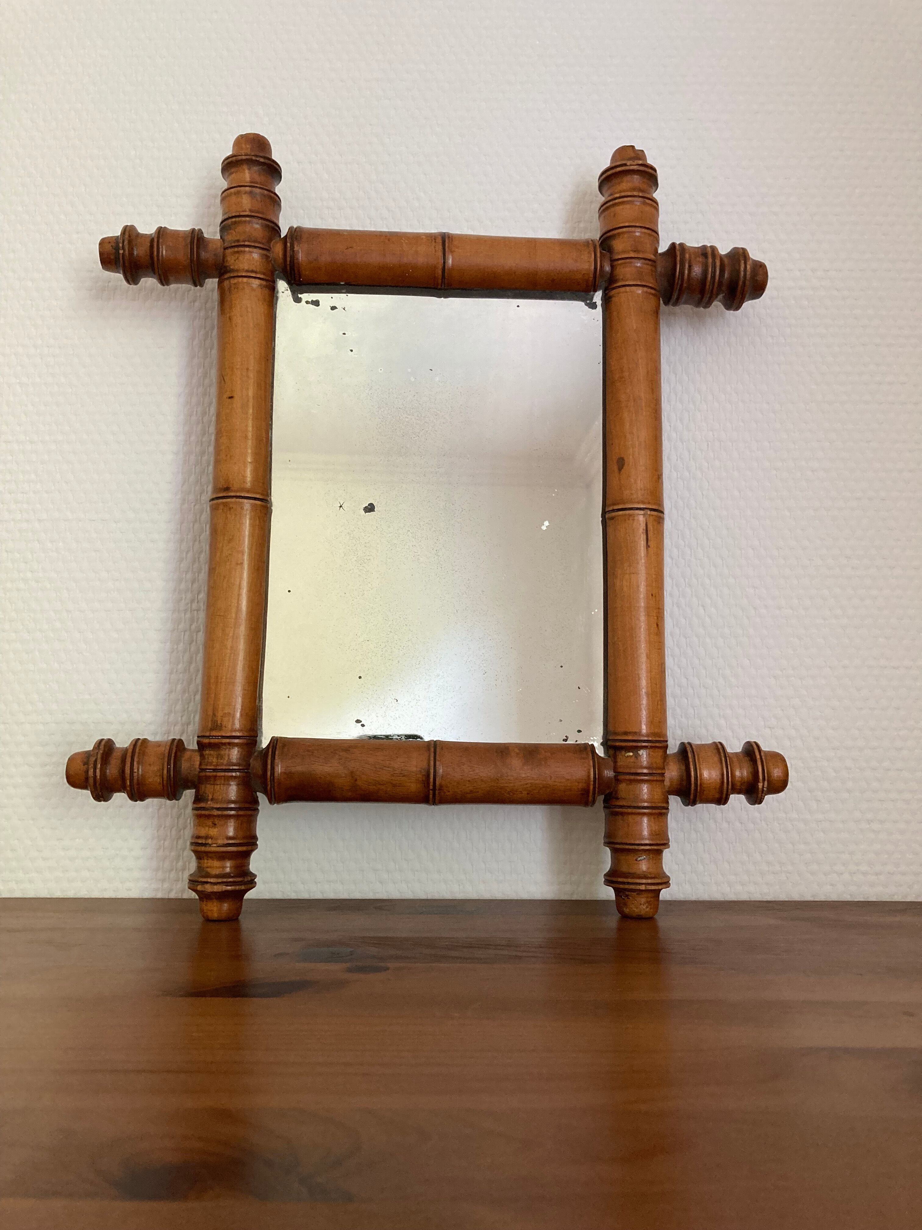 Bamboo mirror 38x33