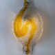 Pair of Mazzega Murano wall lights, orange frosted curved glass, Italy, 1970s