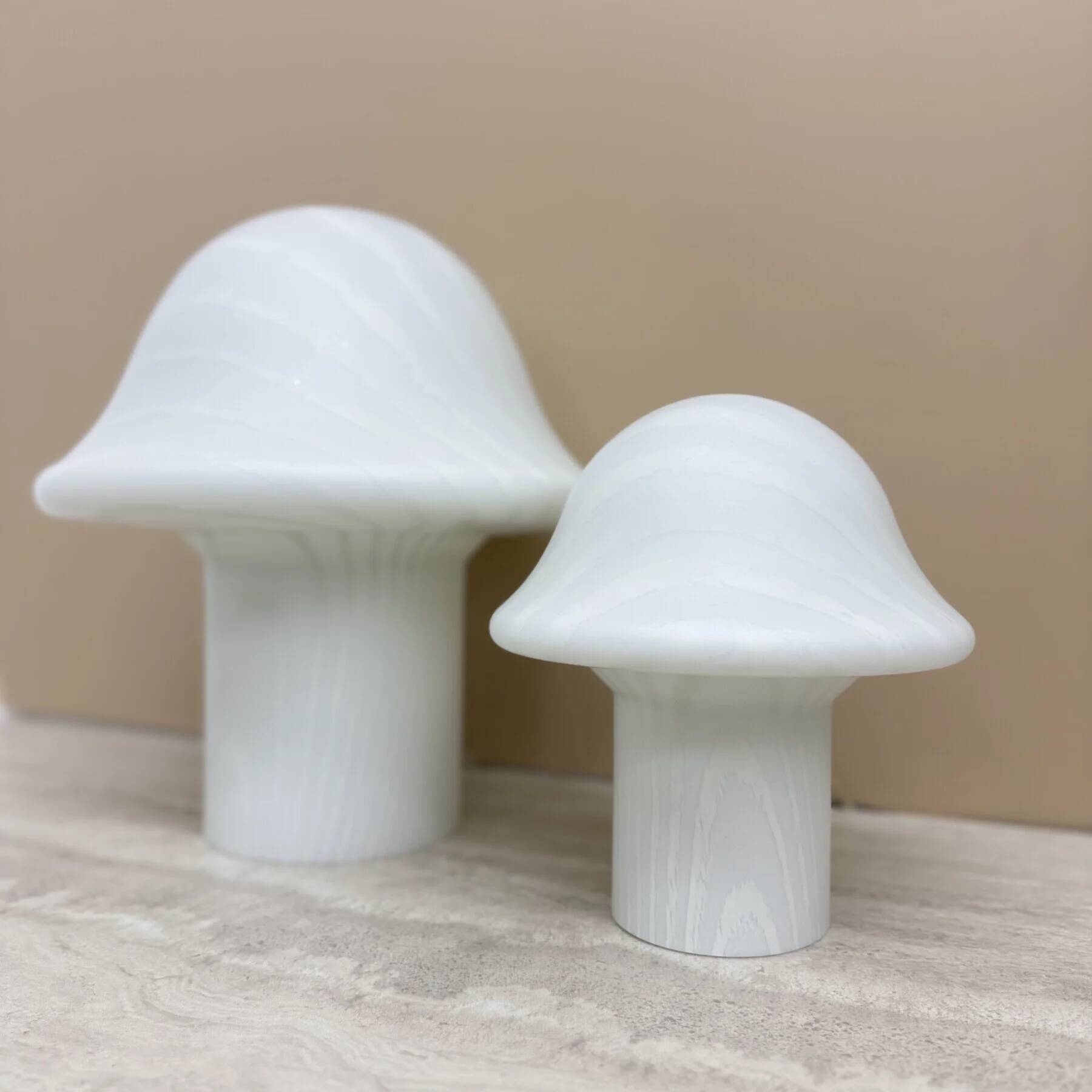 Pair of Peil & Putzer Mushroom Zebra table lamps, 1970s
