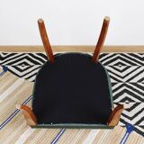 Bridge armchair in green moleskin