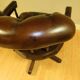 Restored Chesterfield captain's armchair in leather with an oak frame.