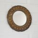 Small vintage wall mirror hand-carved wooden farmhouse handmade mirror