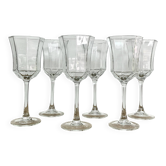 6 footed glasses "Octime" Luminarc France vintage