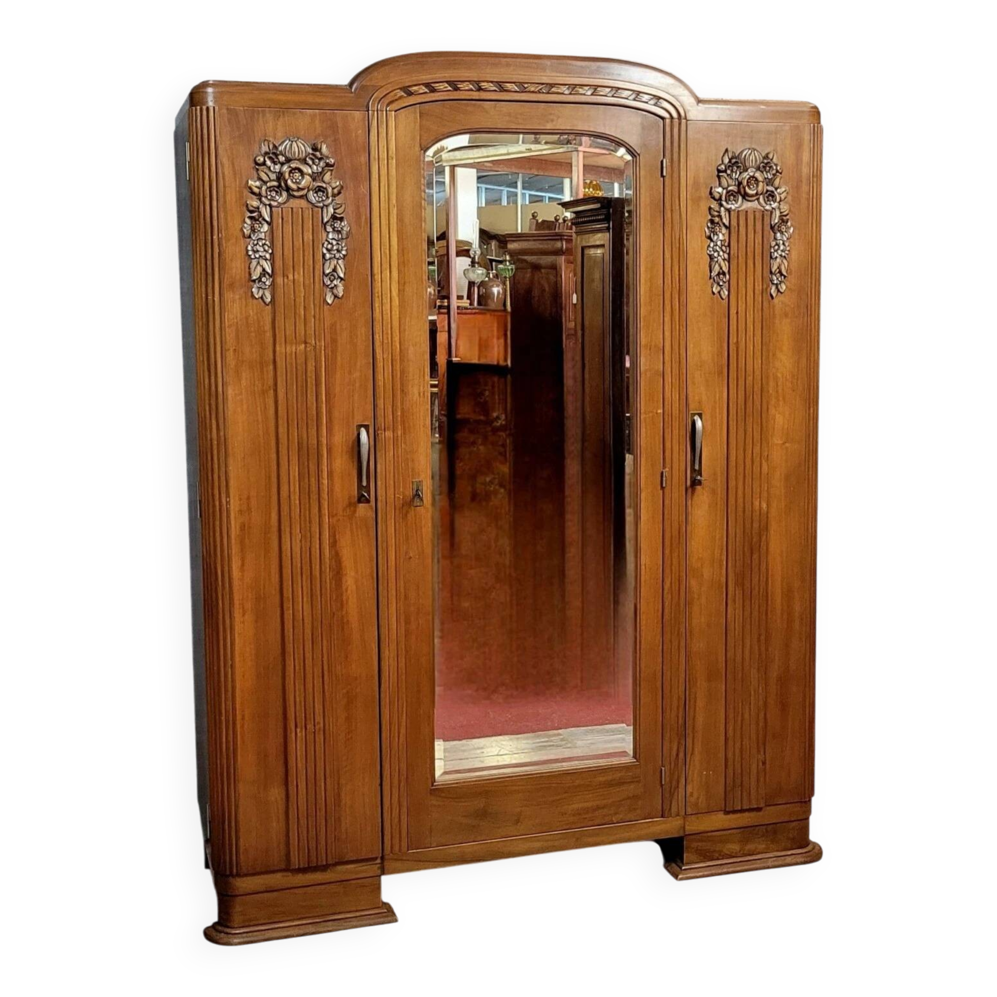 Art Deco period walnut armoire circa 1920-1940