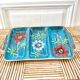 Glazed ceramic dish with flowers 50s