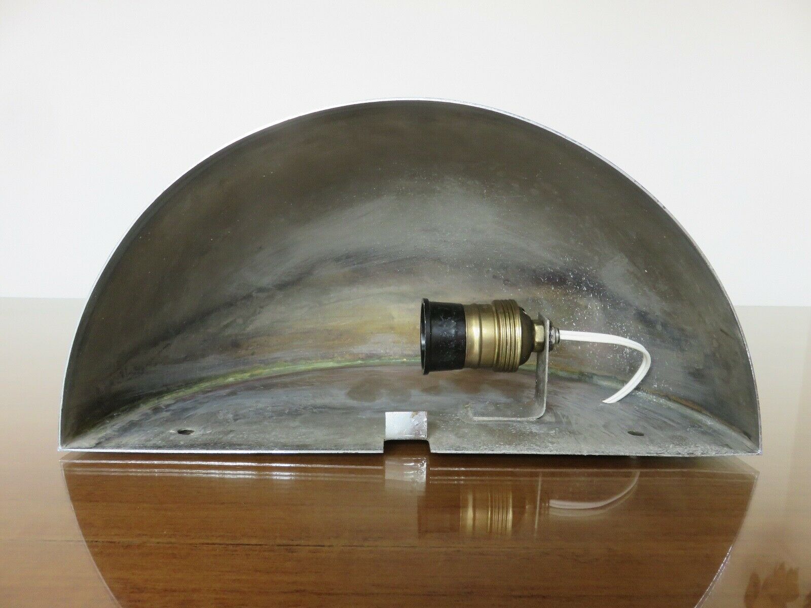 Pair of art Deco wall lamps in chrome brass shape basin 40s 50s