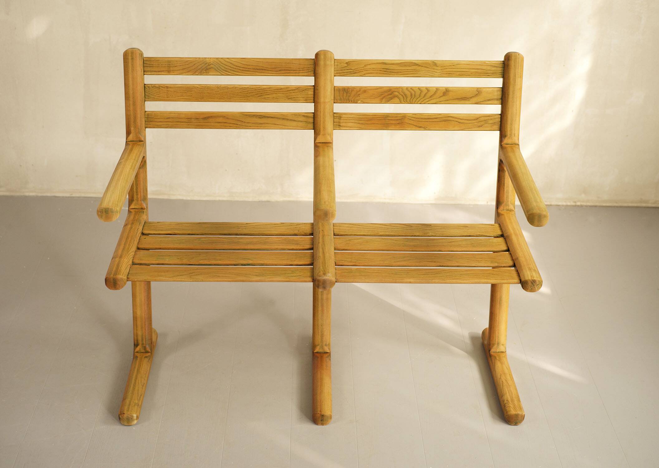 Set of 4 chairs and a bench, France 1960