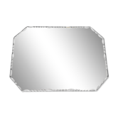 Grand miroir biseauté rectangulaire 1950