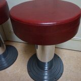 Vintage Belgian Art Deco Style Bar Stools from Frava, 1950s, Set of 4