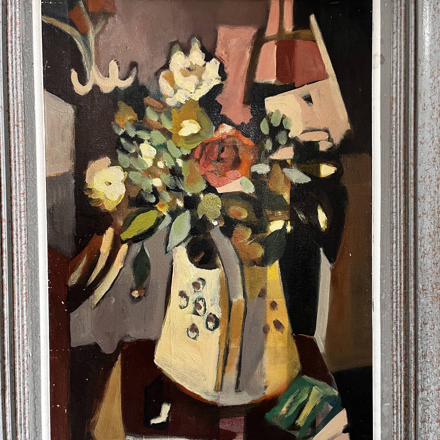 Cubist bouquet painting