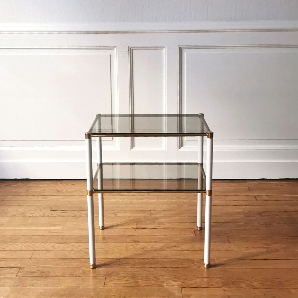 Side table in metal and glass, 1970