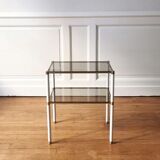 Side table in metal and glass, 1970