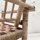 Pair of wooden armchairs and ropes