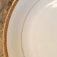 Set of 6 flat plates in Foëcy porcelain with golden epi border