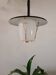 Suspension vintage tôle laiton verre opalin
