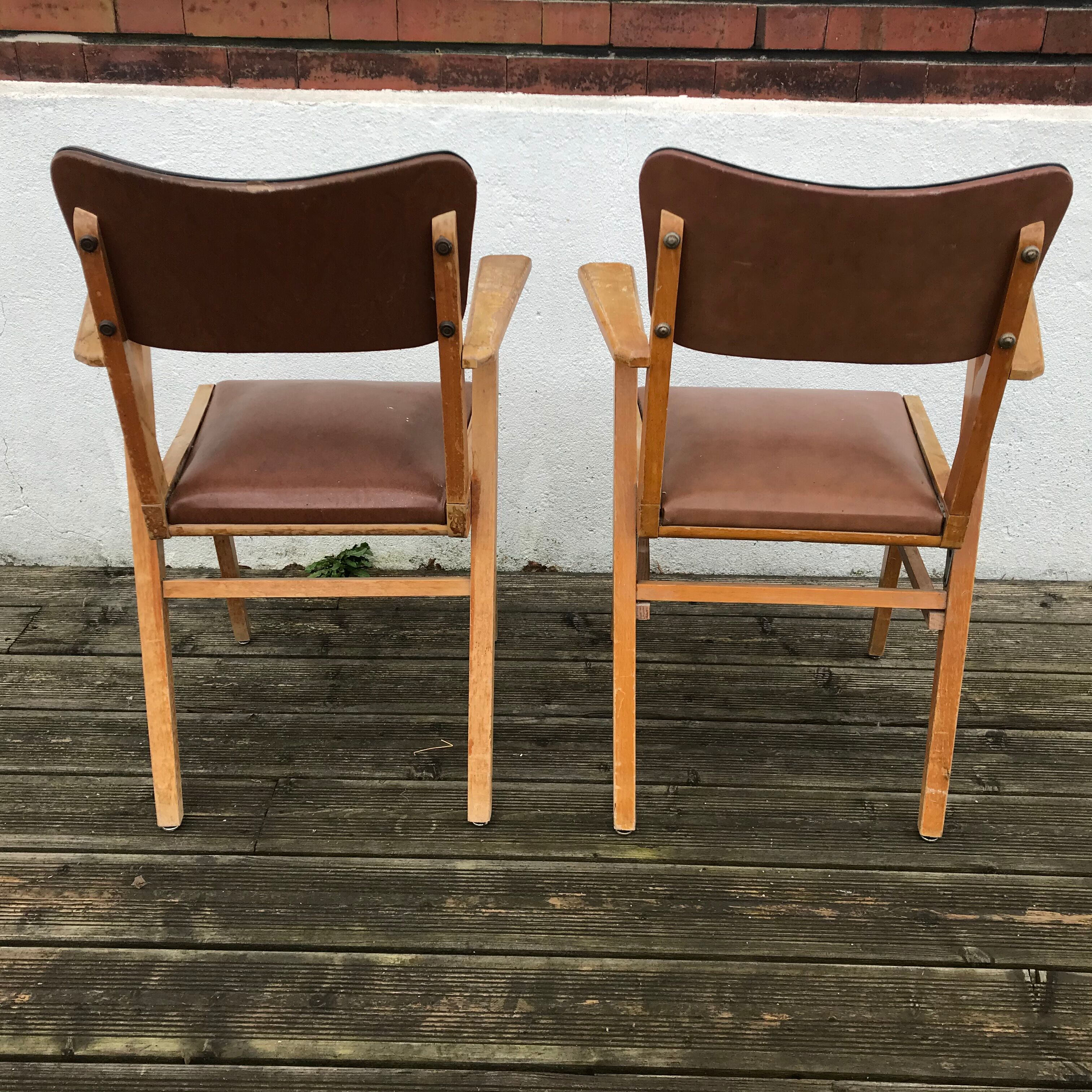 Paire de fauteuils bridges années 50