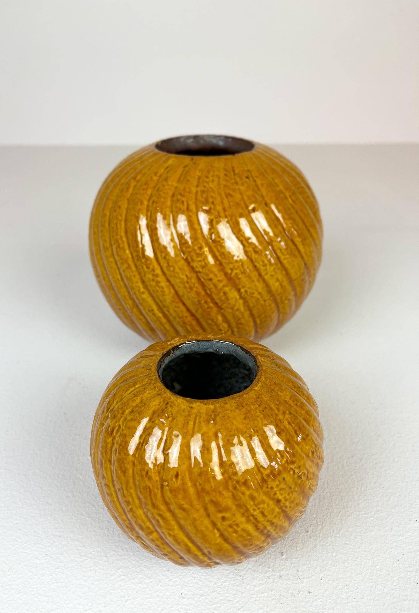 Rare pair of mid-century modern vases by Gunnar Nylund, Rörstrand, Sweden, 1940s.
