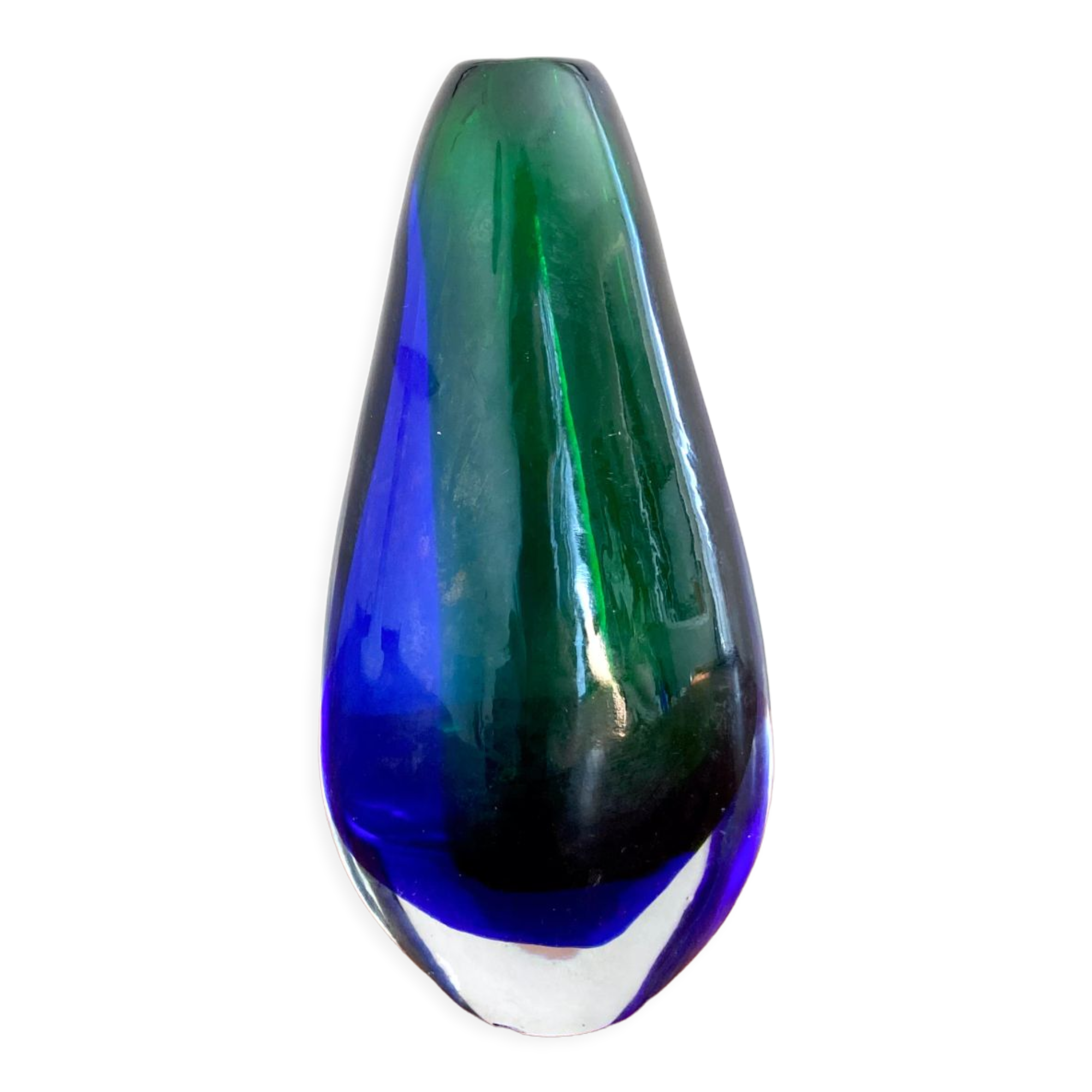 Blue and green murano vase