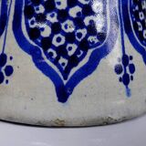 Large Moroccan vase/jar from Fès, handcrafted ceramic Khabia, 19th-20th century, cobalt.