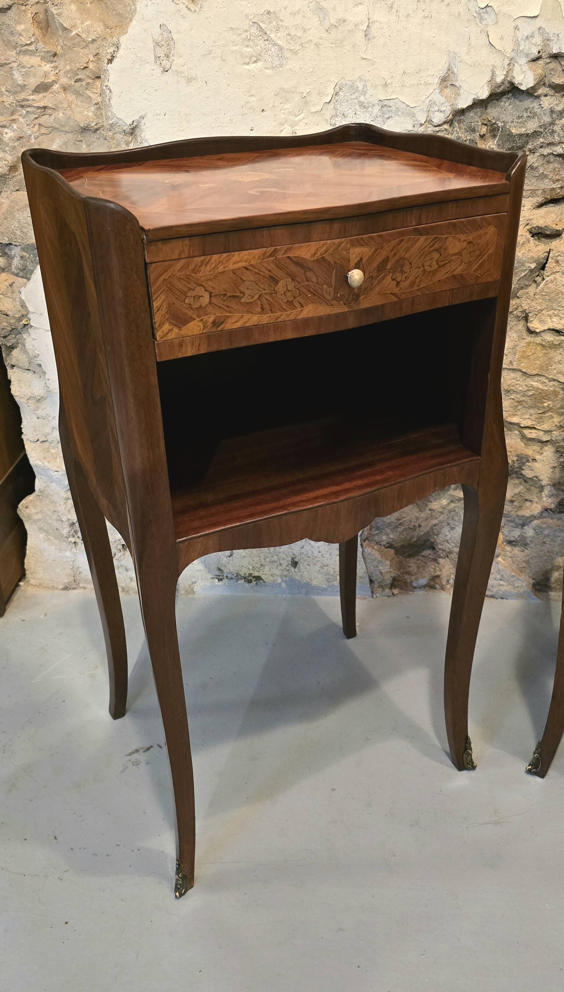 Pair of Louis XV style bedside tables