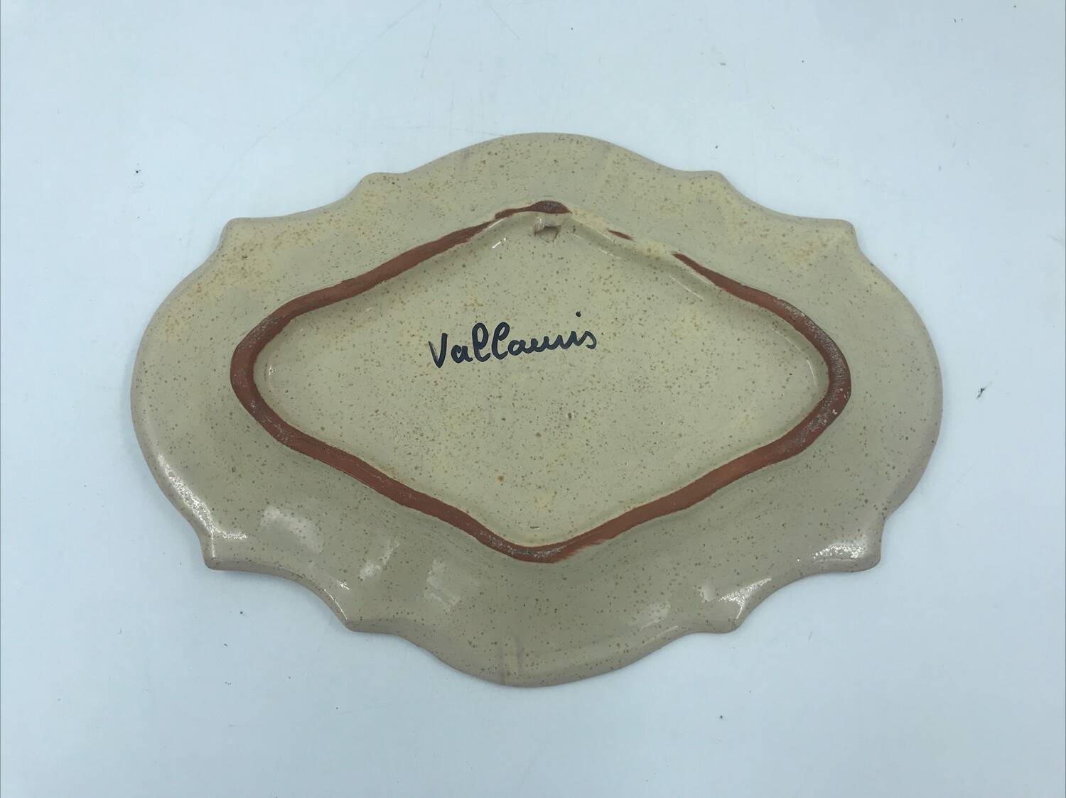 Plate, signed, Vallauris, handmade, French, decoration, lav.