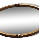Miroir ovale biseauté et doré