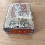 Wooden box decorated badge and unicorn