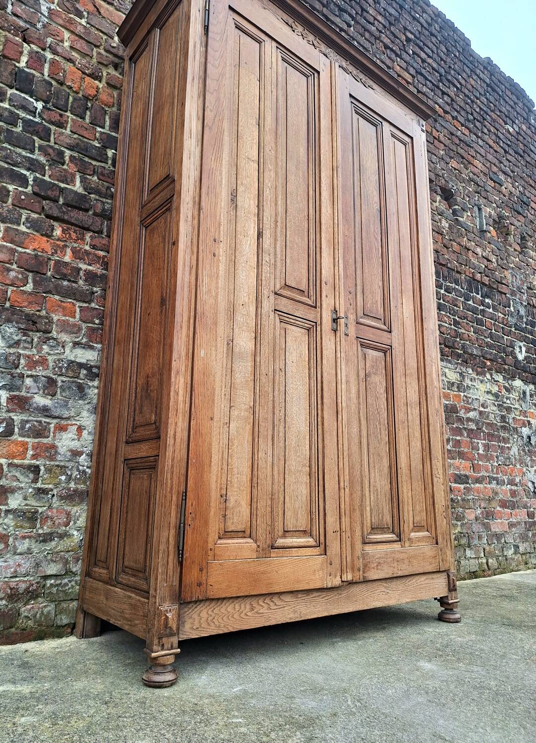 Very large antique wardrobe, vintage dressing furniture.