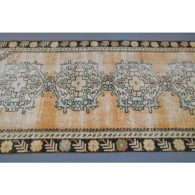 Vintage Turkish Hand-Knotted Runner Rug 90x252