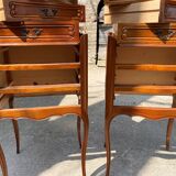 Paire de tables de chevet AMEUBLEMENT NF à 3 tiroirs style Louis XV