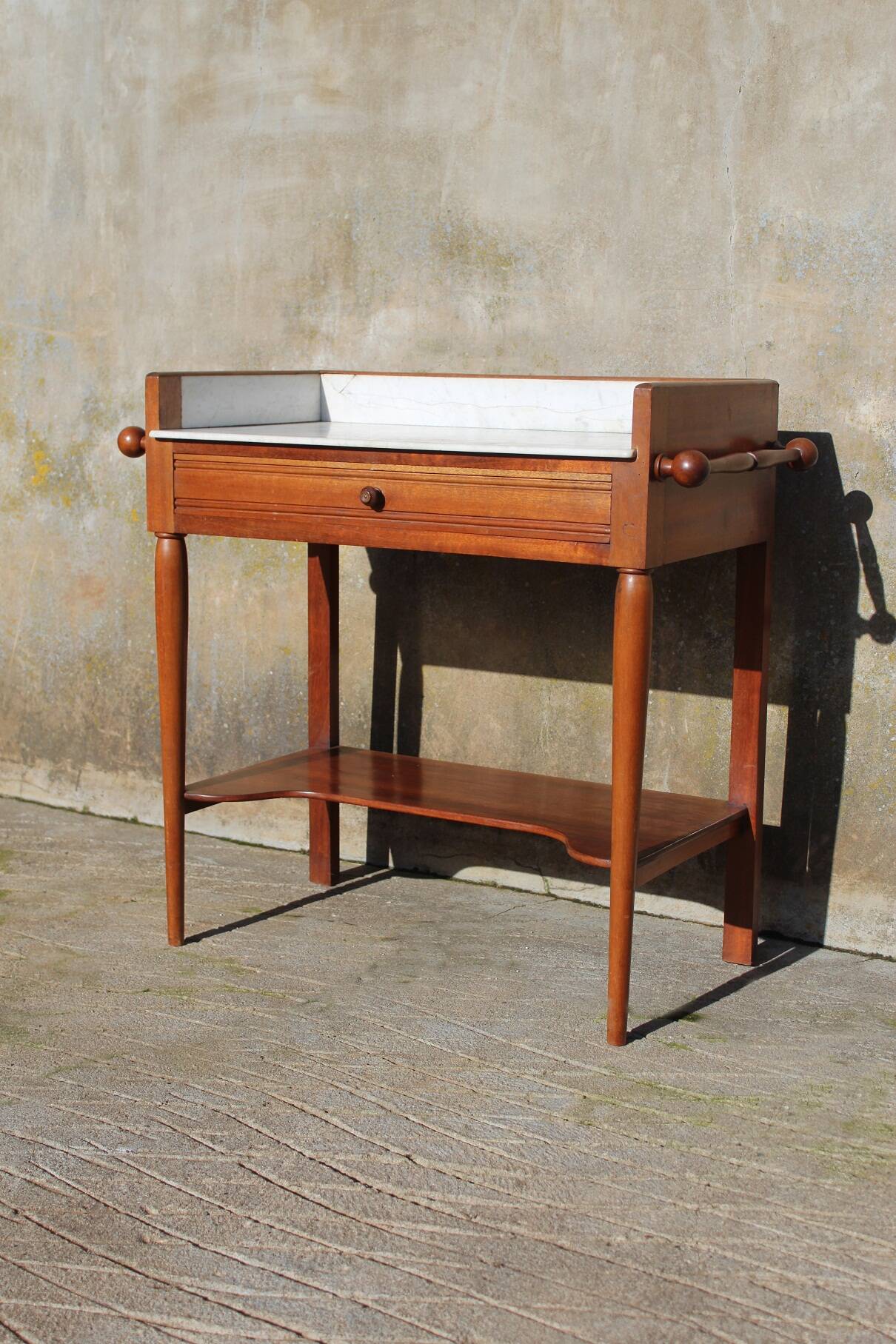 Wooden and marble dressing table