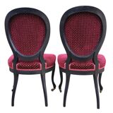 Living room set with Louis XV style medallion armchairs and chairs