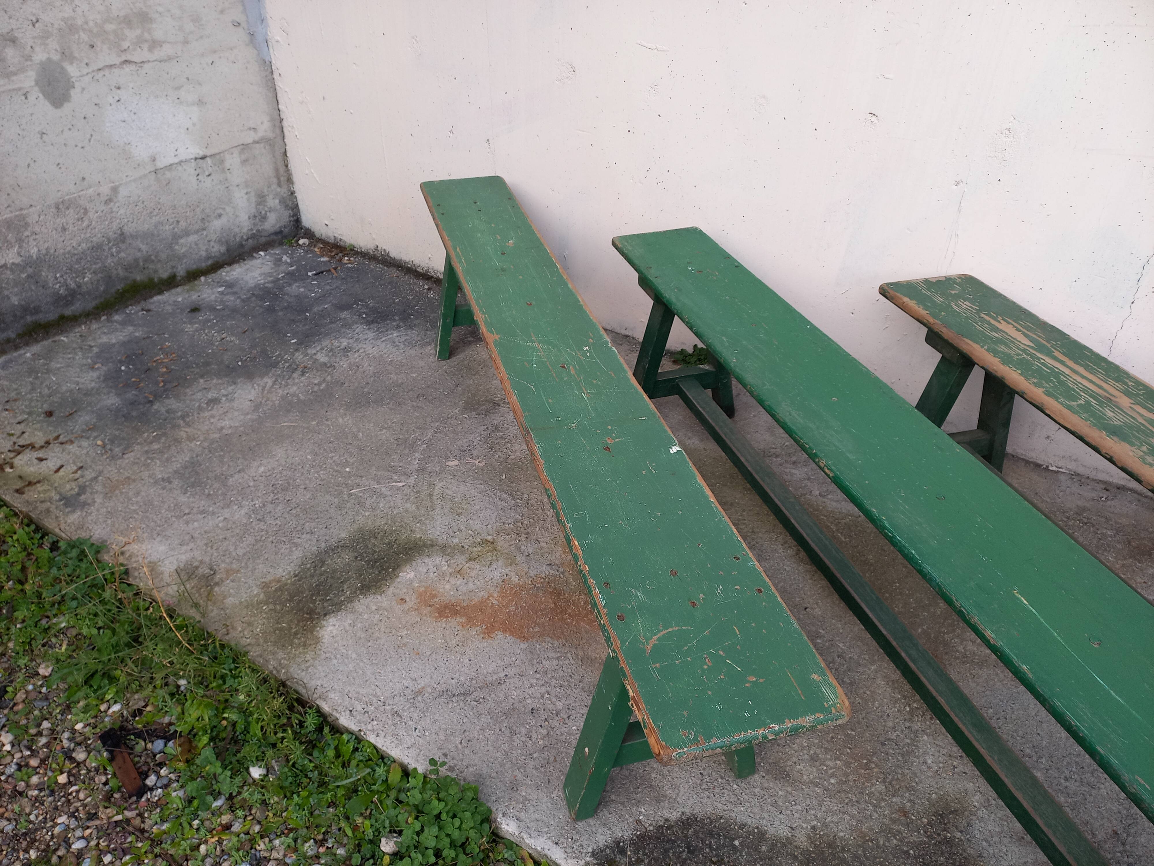 Benches of guinguettes, lot of 5
