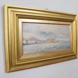 View of the Gulf of Naples, oil painting on board, Italy early 20th century, signed