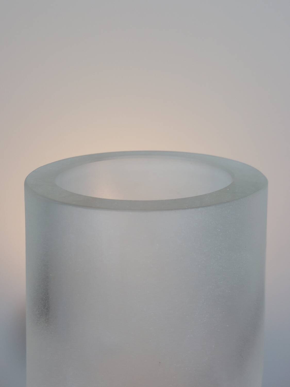 Frosted artisanal vintage glass vase